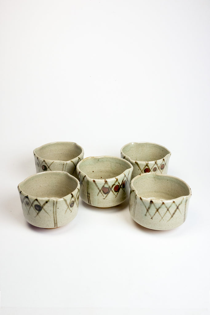 Set of five Mashiko cups